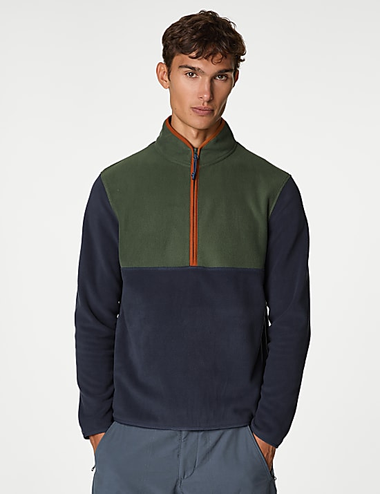 Half Zip Colour Block Micro Fleece