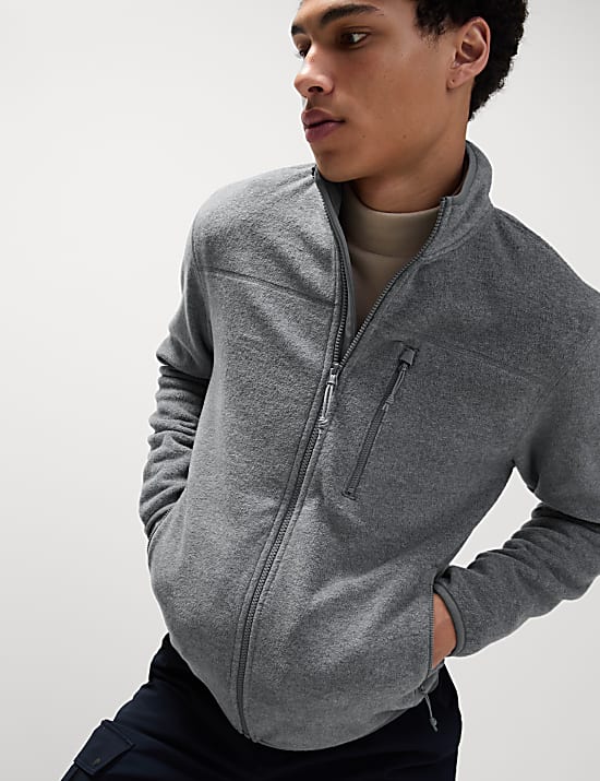 Zip Up Funnel Neck Micro Fleece