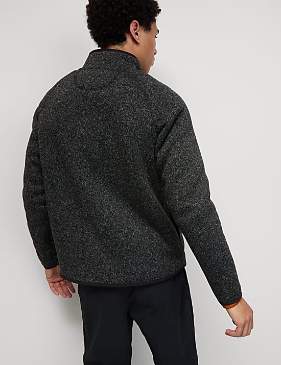 Φλις πλεκτό τζάκετ με φερμουάρ και επένδυση