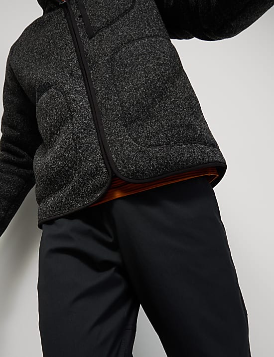 Φλις πλεκτό τζάκετ με φερμουάρ και επένδυση