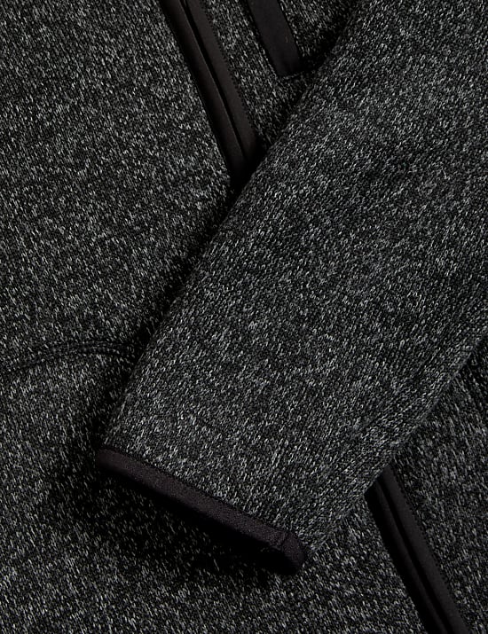 Φλις πλεκτό τζάκετ με φερμουάρ και επένδυση