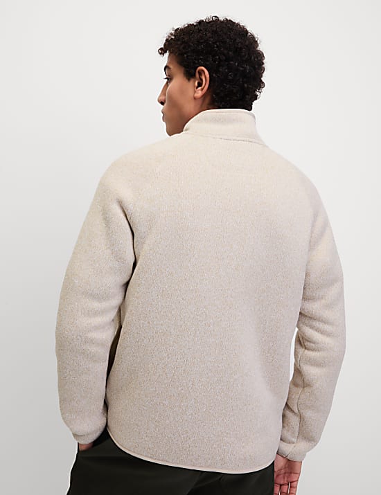 Fleece Lined Knitted Zip Up Jacket