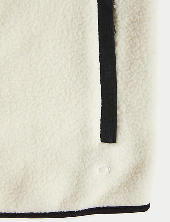 Polar Fleece Patterned Funnel Neck Gilet