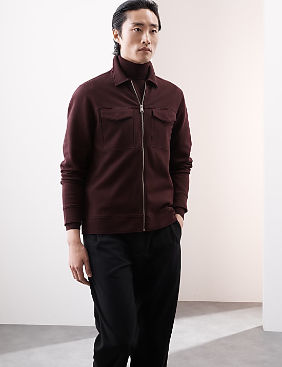 Cotton Rich Twill Textured Overshirt
