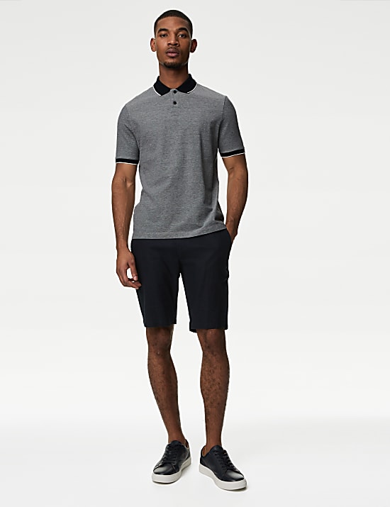 Pure Cotton Tipped Pique Shirt