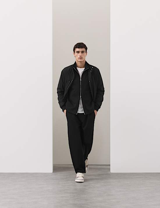 Veste en coton &agrave; col chemin&eacute;e et fermeture zipp&eacute;e