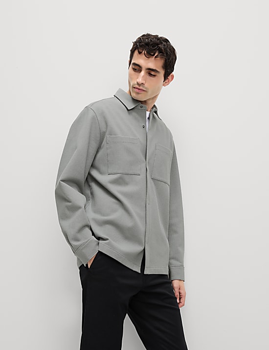 Smart Two Pocket Overshirt with Stretch