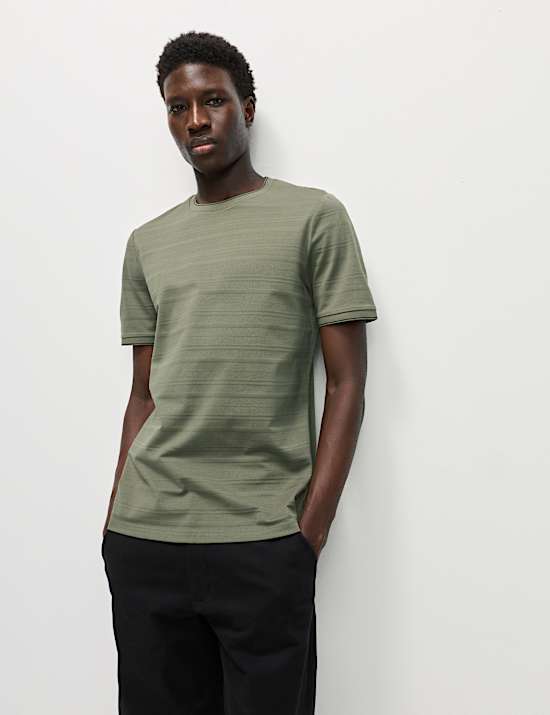 Pure Cotton Textured T-Shirt