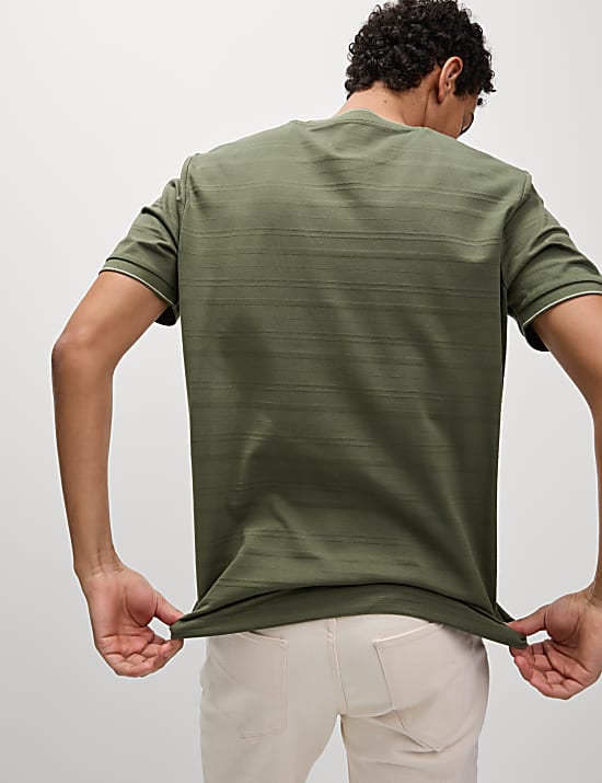 Pure Cotton Textured T-Shirt