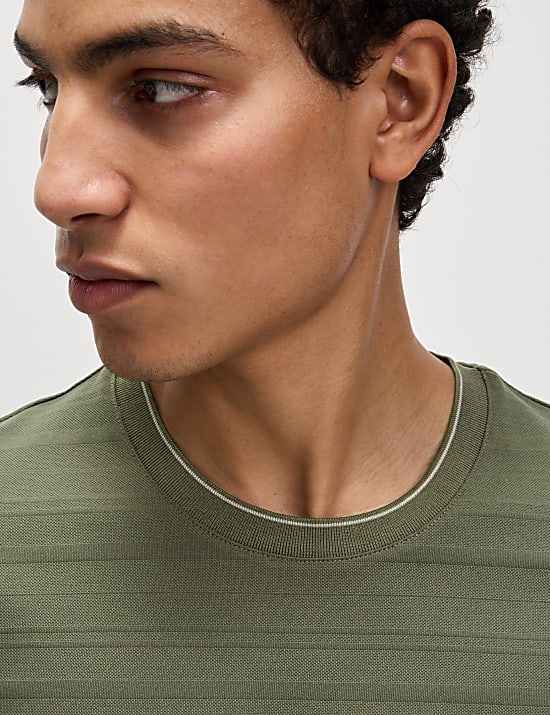 Pure Cotton Textured T-Shirt