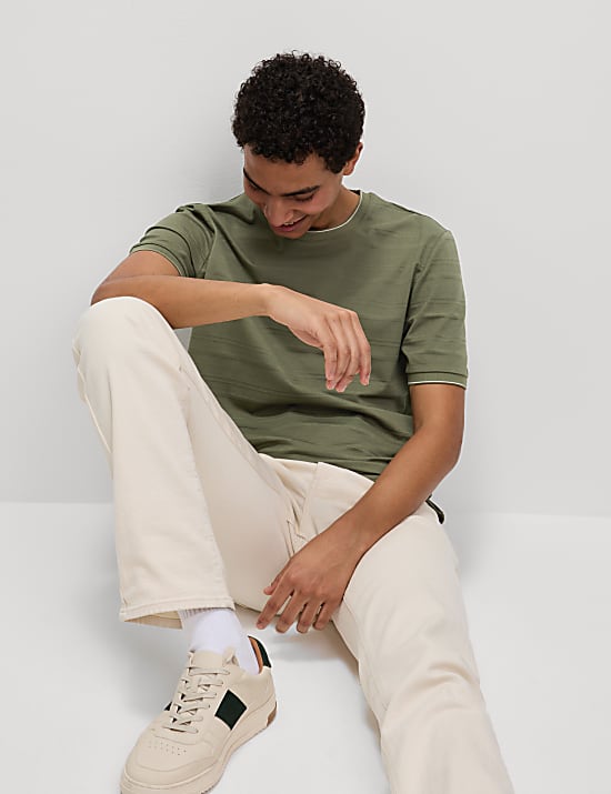 Pure Cotton Textured T-Shirt