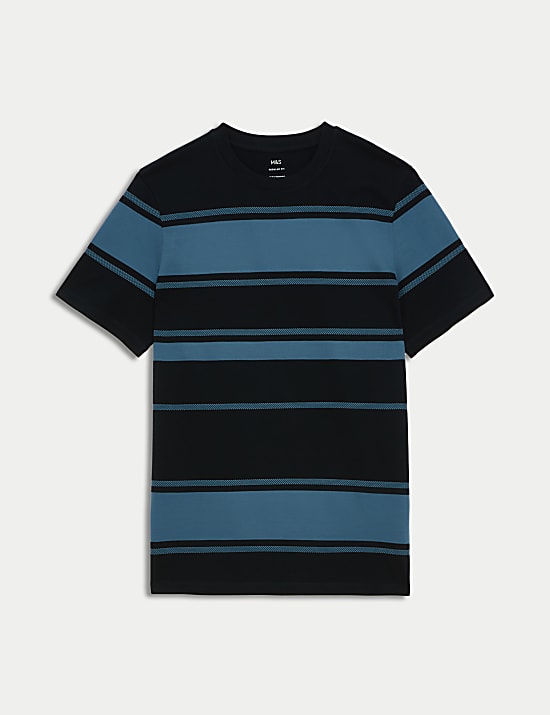 Pure Cotton Striped T-Shirt