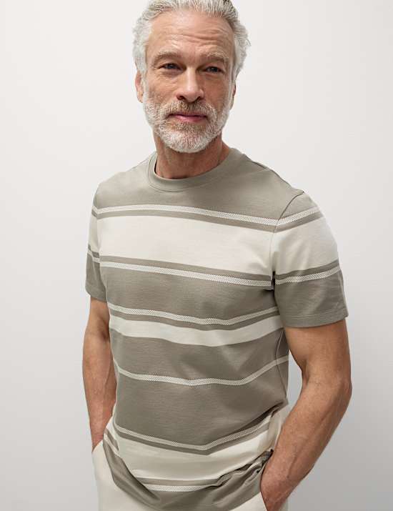 Pure Cotton Striped T-Shirt