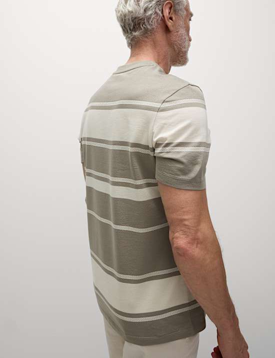Pure Cotton Striped T-Shirt