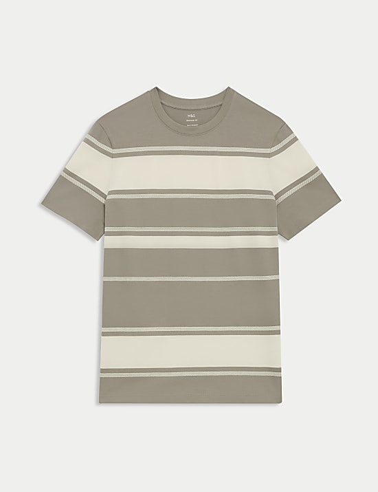 Pure Cotton Striped T-Shirt