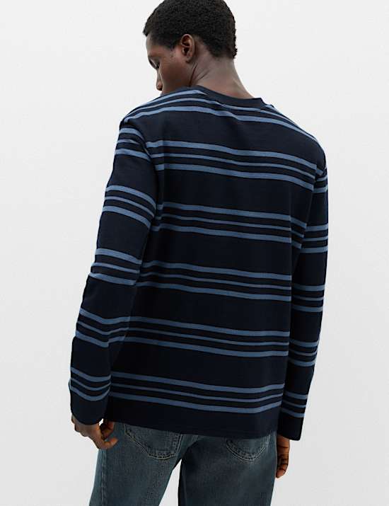 Pure Cotton Striped Long Sleeve T-Shirt