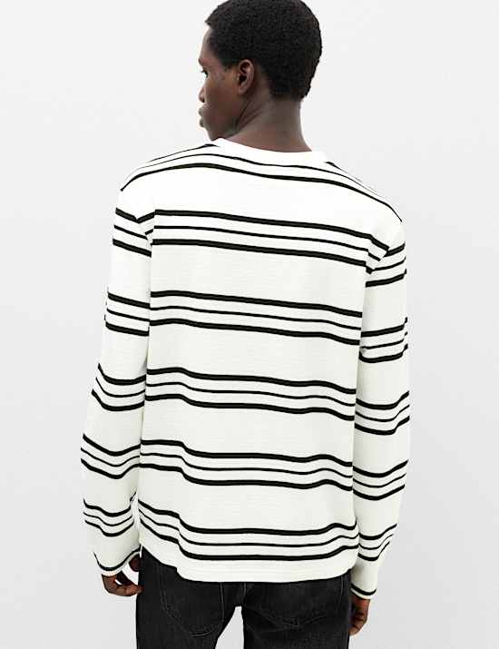 Pure Cotton Striped Long Sleeve T-Shirt