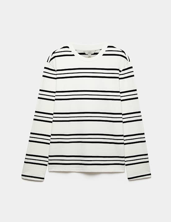 Pure Cotton Striped Long Sleeve T-Shirt