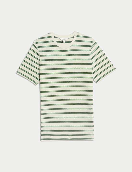 Cotton Rich Striped Textured T-Shirt