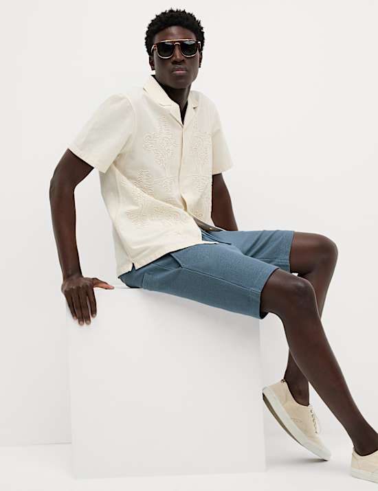 Short en coton &agrave; taille &eacute;lastique