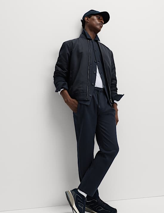 Cotton Rich Herringbone Joggers