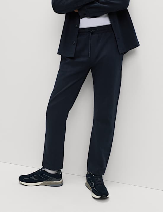 Cotton Rich Herringbone Joggers