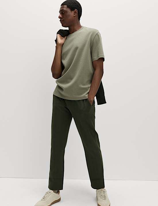 Cotton Rich Herringbone Joggers