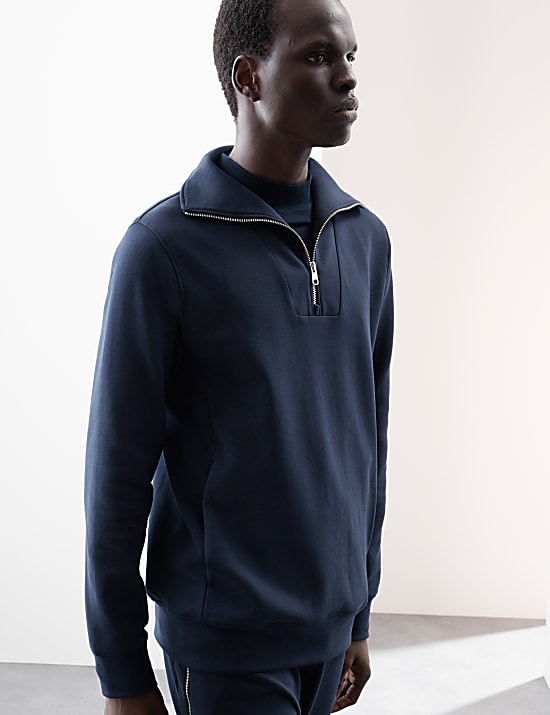 Cotton Rich Half Zip Sweatshirt