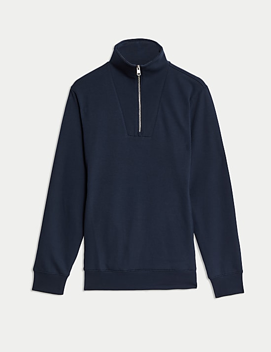 Cotton Rich Half Zip Sweatshirt