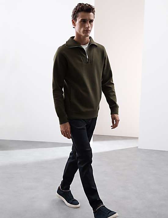 Cotton Rich Half Zip Sweatshirt