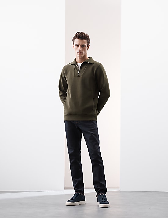 Cotton Rich Half Zip Sweatshirt