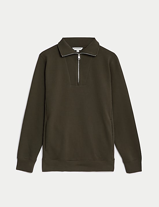 Cotton Rich Half Zip Sweatshirt