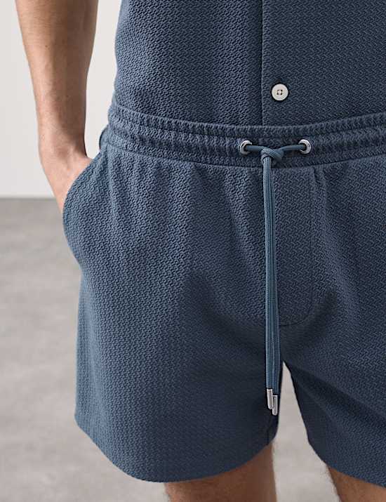 Textured Stretch Jersey Shorts