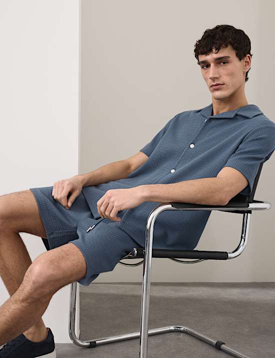 Textured Stretch Jersey Shorts