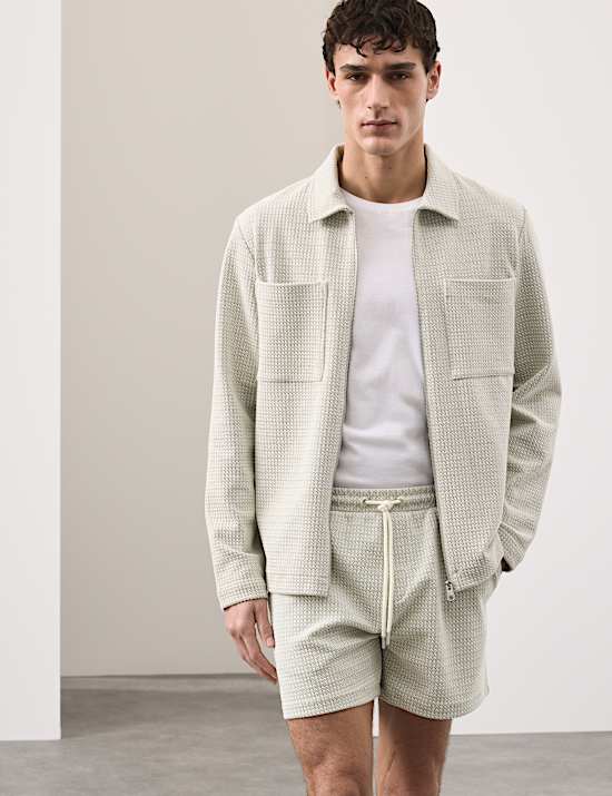 Short en jersey extensible textur&eacute;