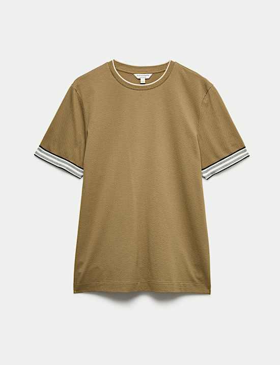 Pure Cotton Banded Cuff Popcorn T-shirt