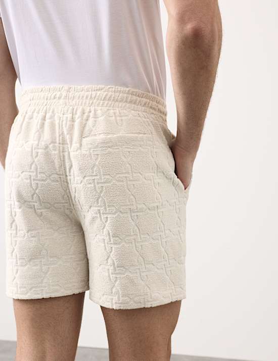 Shorts aus Frottee-Jacquard mit hohem Baumwollanteil