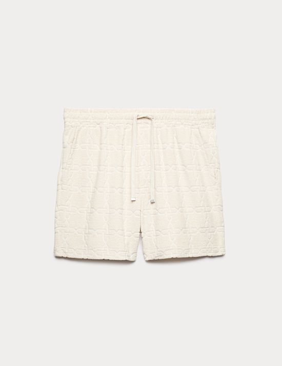 Shorts aus Frottee-Jacquard mit hohem Baumwollanteil