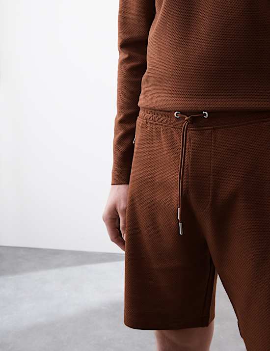 Short de pyjama gaufré en coton