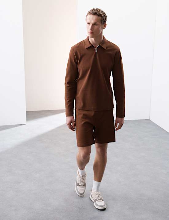 Short de pyjama gaufré en coton