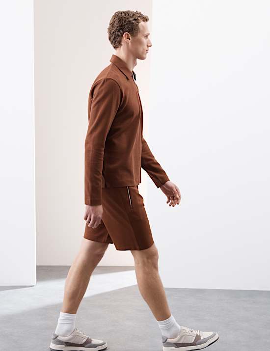 Short de pyjama gaufré en coton