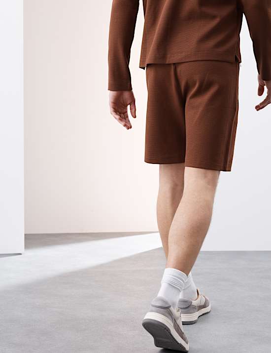 Short de pyjama gaufré en coton