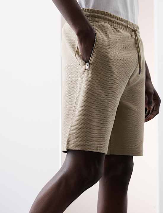 Katoenrijke short met wafelstructuur