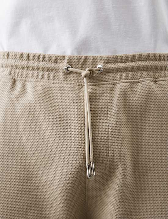 Katoenrijke short met wafelstructuur