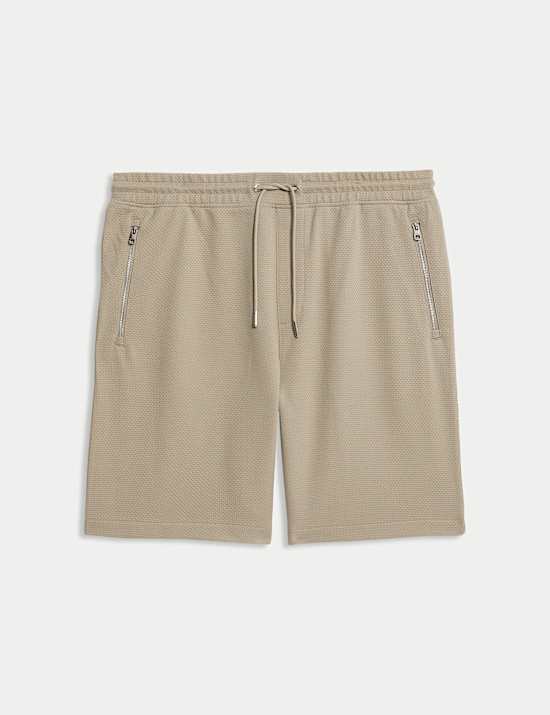 Katoenrijke short met wafelstructuur