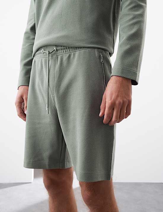 Short de pyjama gaufré en coton