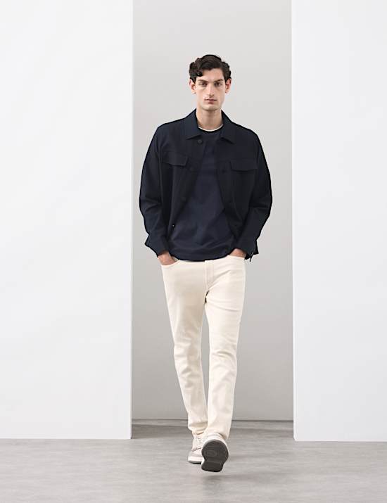 Pure Cotton Jacquard T-Shirt