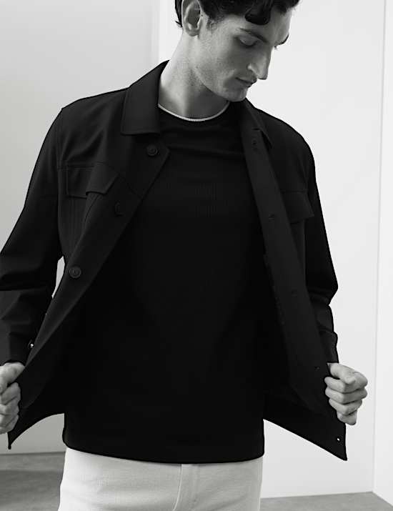 Pure Cotton Jacquard T-Shirt