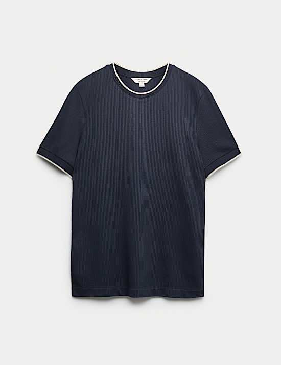 Pure Cotton Jacquard T-Shirt