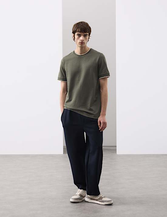 Pure Cotton Jacquard T-Shirt